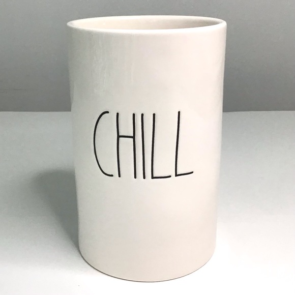 Rae Dunn CHILL Wine Bottle Chiller 7” Vase, Utensil Holder, Kitchen Bar Decor - Picture 1 of 6